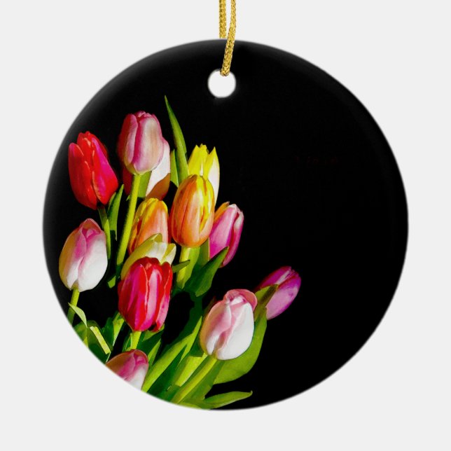 Décoration En Céramique Peinture Tulip - Art Fleur original (Devant)
