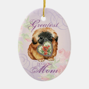 Décoration En Céramique Pekingese Heart Maman