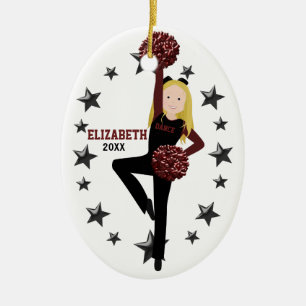Décoration En Céramique Peloton blond de Pom dans le noir et le rouge