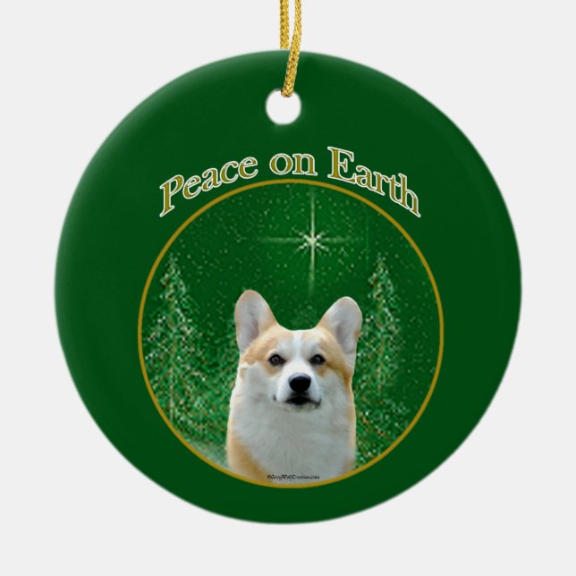 Décoration En Céramique Pembroke Welsh Corgi Peace (Devant)