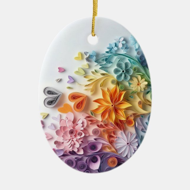 Décoration En Céramique Pendentif de fleurs (Devant)