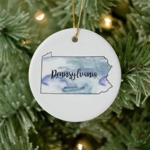 Décoration En Céramique Pennsylvanie State Painting Illustration Ornament