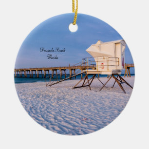 Décoration En Céramique Pensacola Matin Lifeguard Stand And Pier