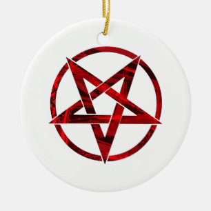 Décoration En Céramique Pentagramme du Diable Rouge