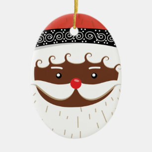 Décoration En Céramique père Noël afro-américain