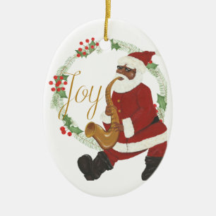 Décoration En Céramique Père Noël afro-américain