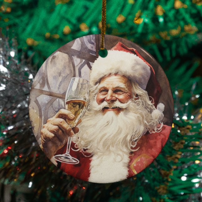 Décoration En Céramique Père Noël aimant le vin (Créateur téléchargé)