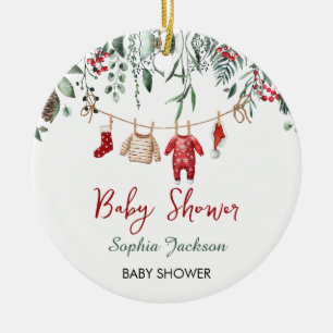 Décoration En Céramique Père Noël Baby shower Noël Vêtements de bébé hiver