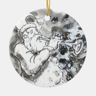 Décoration En Céramique "Père Noël bariolé "