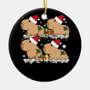 Décoration En Céramique Père Noël Capybara Crew Noël Capybaras Lover Noël