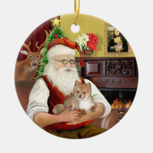 Décoration En Céramique Père Noël de Poméranie (R)