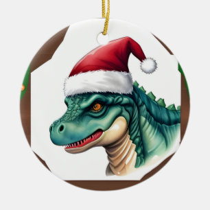 Décoration En Céramique Père Noël Dinosaur