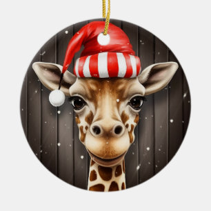 Décoration En Céramique Père Noël Giraffe