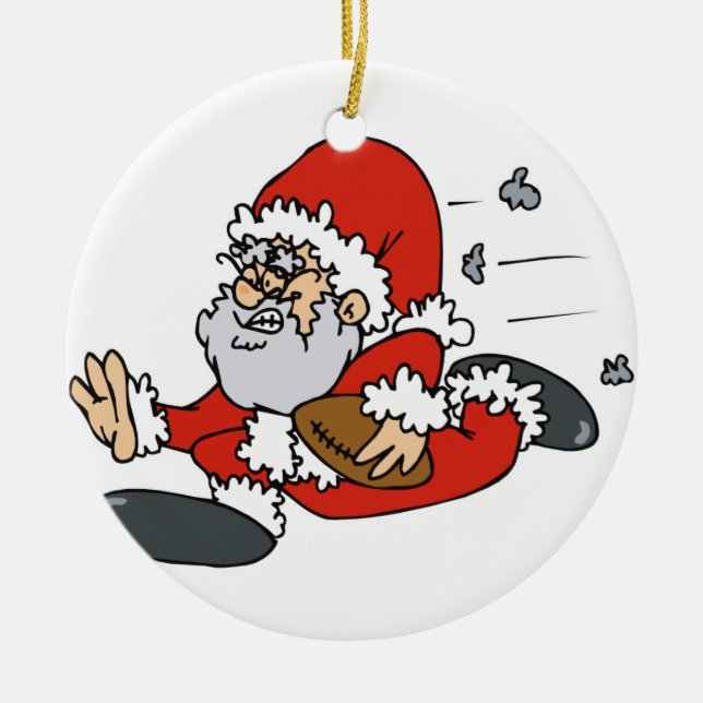 Décoration En Céramique Père Noël jouant au football (Devant)