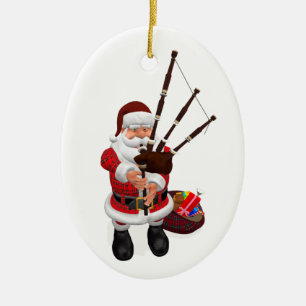Décoration En Céramique Père Noël Jouer des tuyaux