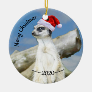 Décoration En Céramique Père Noël Meerkat Joyeux Noël