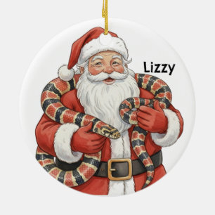 Décoration En Céramique Père Noël personnalisé avec serpent laitier