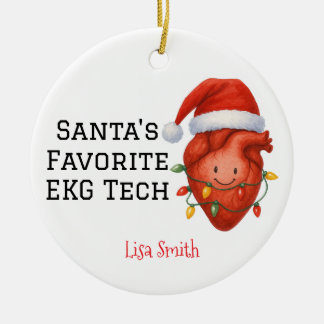 Décoration En Céramique Père Noël personnalisé EKG Tech