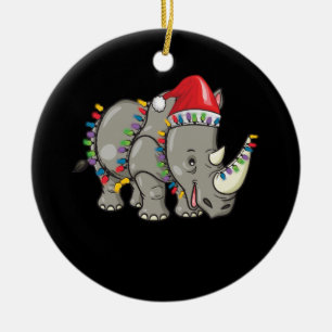 Décoration En Céramique Père Noël Rhino lumières de Noël Rhino Lover Noël