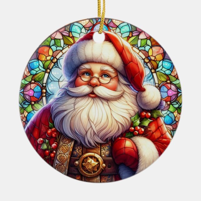 Décoration En Céramique Père Noël Round Orament (Devant)