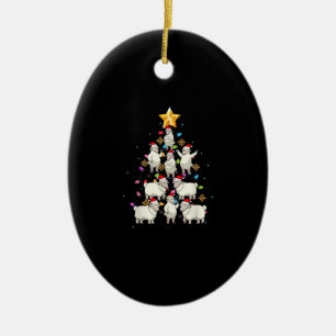 Décoration En Céramique père Noël Sheep Christmas Tree Lights Drôle cad
