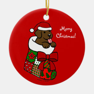 Décoration En Céramique Père Noël stockant la bande dessinée de chiot d