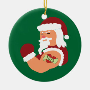 Décoration En Céramique Père Noël tatouée