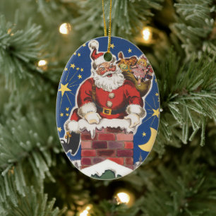 Décoration En Céramique Père Noël vintage, Cette Nuit Avant Noël