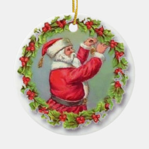 Décoration En Céramique Père Noël vintage : correction d'une couronne