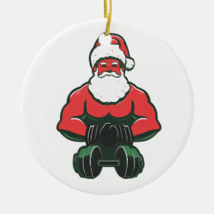 Décoration En Céramique Père Noël Vintage Musclé – Santa Musclé