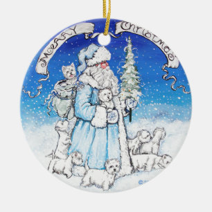 Décoration En Céramique Père Noël Westies