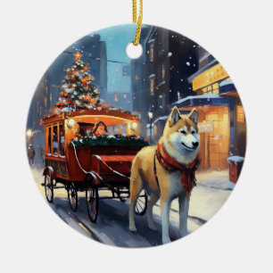 Décoration En Céramique Période de fêtes d'Akita de Noël