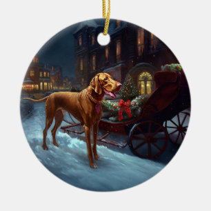Décoration En Céramique Période de fêtes de Noël du Vizsla
