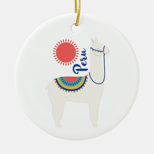 Décoration En Céramique Pérou Llama (Devant)