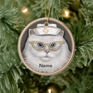 Décoration En Céramique Persan Cat Nurse