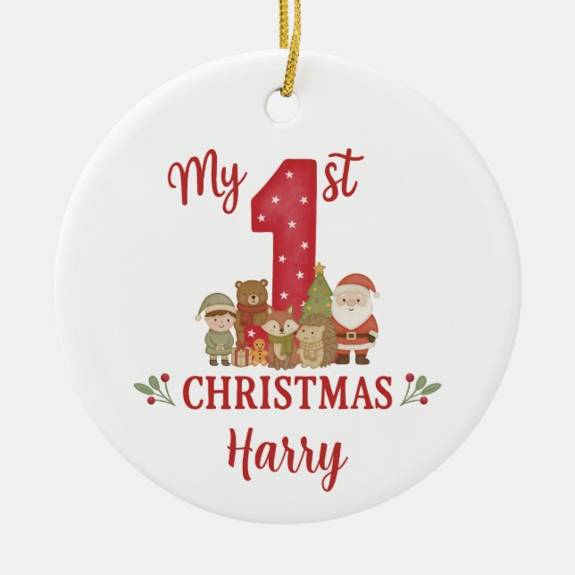 Décoration En Céramique Personalised 1st Christmas Tree Decoration  (Devant)