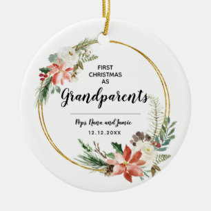 Décoration En Céramique Personalised First Christmas as Grandparents