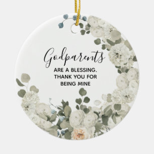 Décoration En Céramique Personalised Godparents Christmas ornament