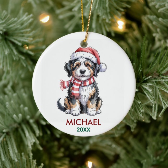 Décoration En Céramique Personalized Bernedoodle Dog Christmas (Arbre)