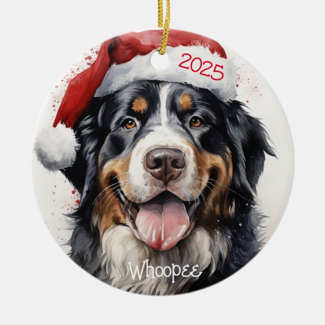 Décoration En Céramique Personalized Bernese Mountain Dog Ornament (Devant)