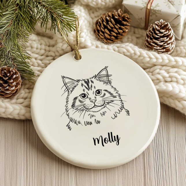 Décoration En Céramique Personalized Cat Christmas (Créateur téléchargé)
