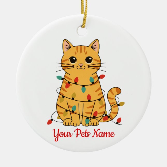 Décoration En Céramique Personalized Cat Christmas Ornament (Devant)