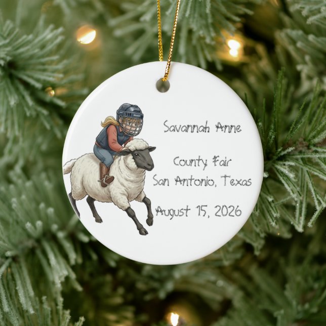 Décoration En Céramique Personalized Mutton Bustin Rodeo Girls (Arbre)