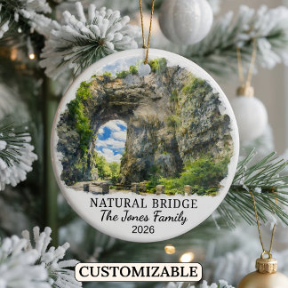 Décoration En Céramique Personalized Natural Bridge Ornament, Virginia
