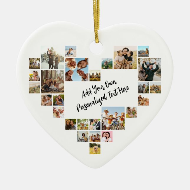 Décoration En Céramique Personalized Photo Collage Heart Shaped Picture (Devant)