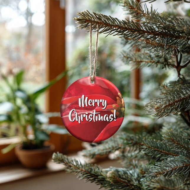 Décoration En Céramique Personalized Poinsettia Christmas (Thoughtful Custom Gift Idea for Milestones, doubles as an ornament or a collectible gift tag.
)