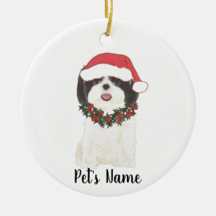 Décoration En Céramique Personalized Shih Tsu (Black & White)