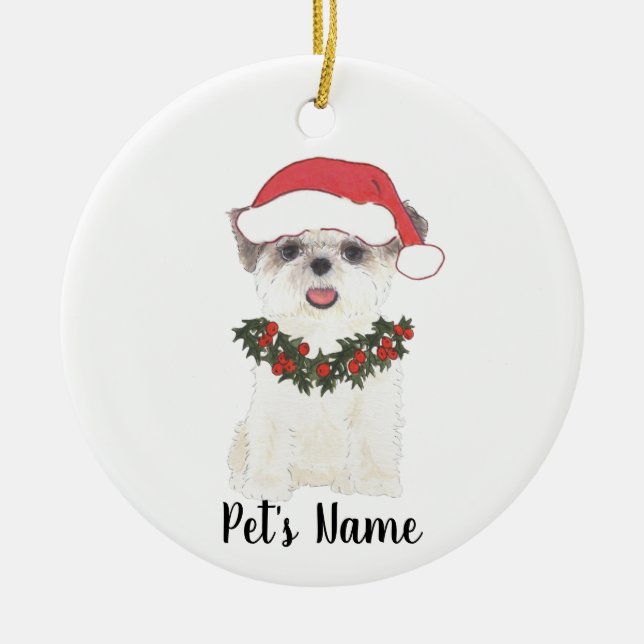 Décoration En Céramique Personalized Shih Tzu (Brown & White) (Devant)