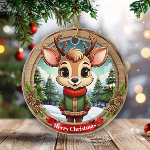 Décoration En Céramique Personnalisable personnage de renne mignon Art 🦌�