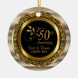 Décoration En Céramique Personnalisé 50e anniversaire d'or